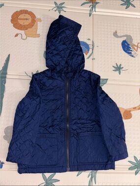 The Children's Place Quilted Hooded Jacket - Navy